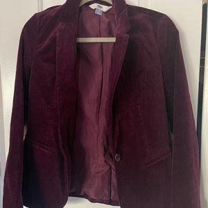 Deep purple/wine color velvet blazer for the holidays!